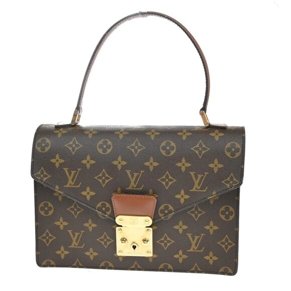 LOUIS VUITTON Concorde Hand Bag Monogram Leather Brown France M51190 98AA015 - Picture 1 of 16